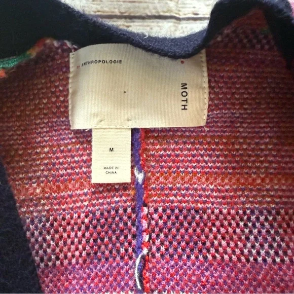 Moth by Anthropologie Williston plaid cardigan multicolor with belt Size M - Picture 9 of 16